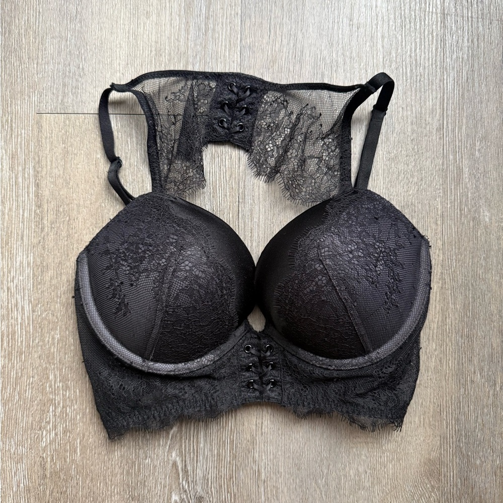 Elegant Black Lace High Neck Bralette